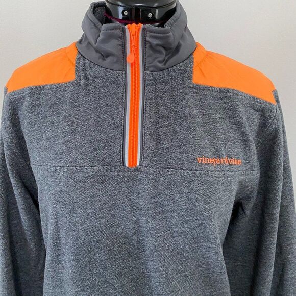 Vineyard Vines Shep Quarter Zip Pullover Fleece Ribbed Cuff and Hem Size S - Picture 2 of 6